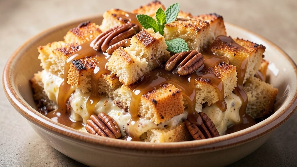 Banana Bread Pudding with Caramel Sauce Recipe: Warm Spice and Gooey Layers