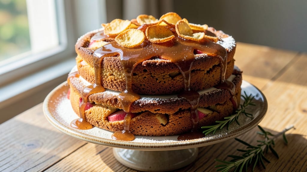 Apple Cake With Rum Sauce Recipe: Boozy Moist Crumb and Warm Spice Harmony