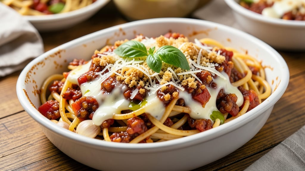 Baked Spaghetti Recipe with Alfredo and Spaghetti Sauce: Layered Comfort That Bakes to Golden Perfection