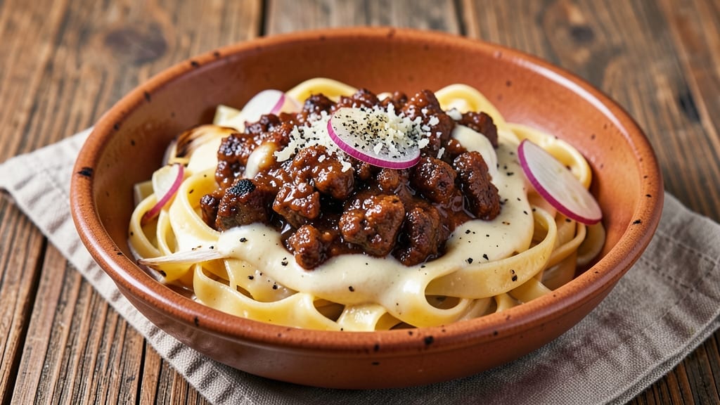 Alfredo Sauce Recipe with Ground Beef: One-Pan Pasta Primavera With Umami Kick